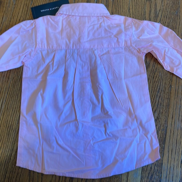 Tommy Hilfiger light pink long sleeve pleated button down blouse collar cuffs - Picture 5 of 7
